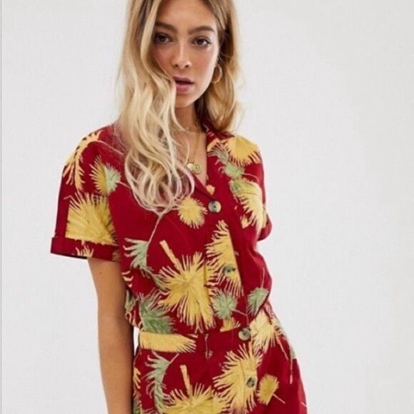 Free People Maroon Combo  Malibu Romper New With Tags Sz M - Picture 1 of 8